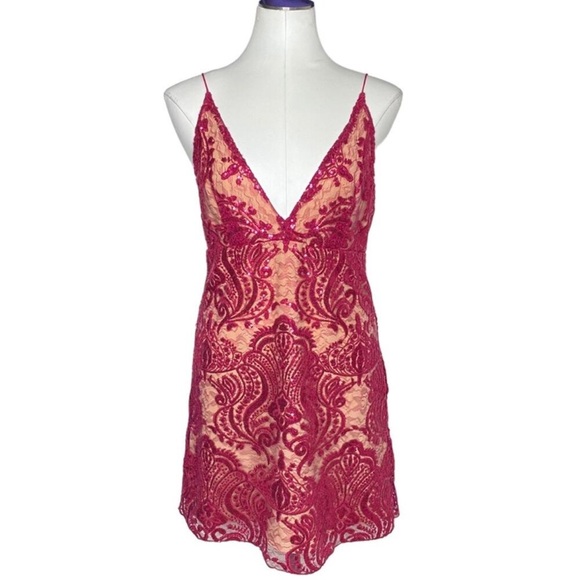 Free People Night Shimmers Mini Dress size 10 - Picture 2 of 6